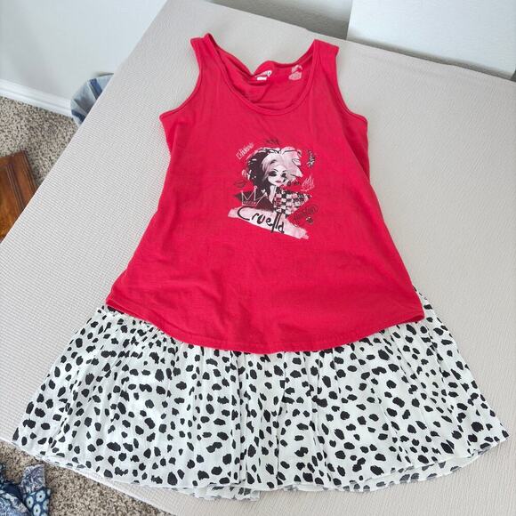Disney Cruella De Vil Tank Top and Dalmatian Print Skirt Set Small park friendly - Picture 9 of 9